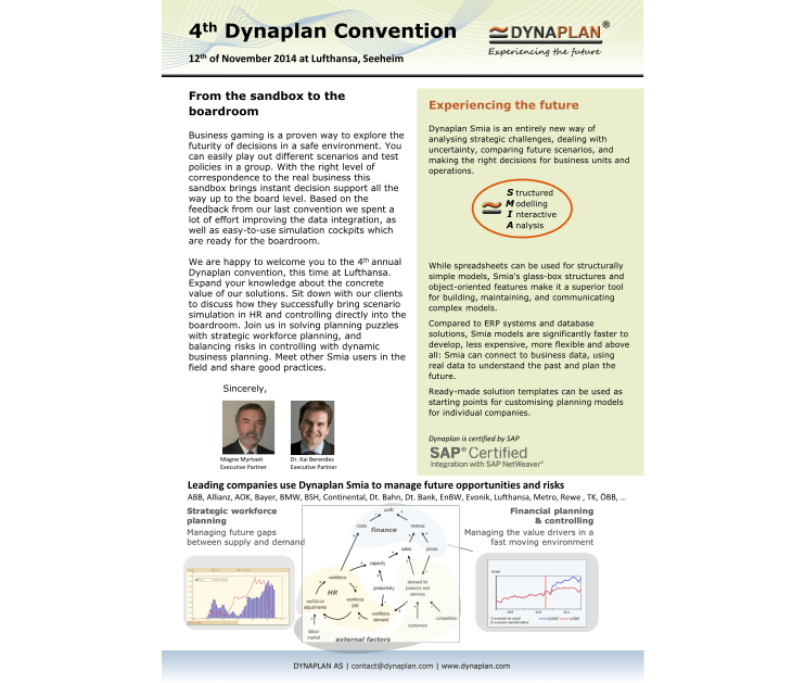 Dynaplan convention flyer