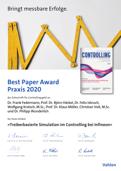 Best Paper Award Praxis 2020